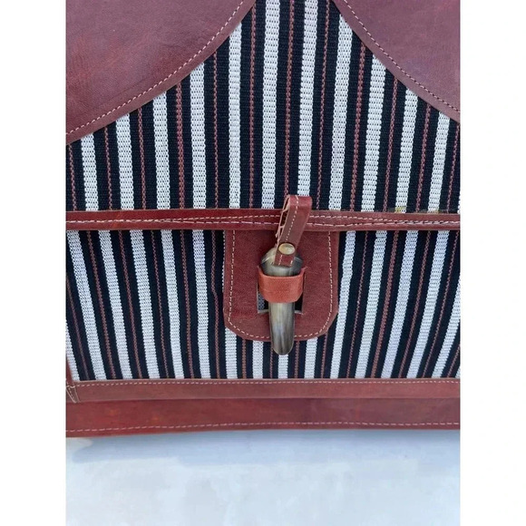 Leather Professional Mens Briefcase Case Document Bag Handbag Brown 16x12 - Picture 3 of 14